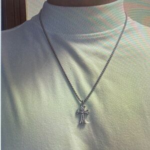 Elegant Silver Cross Pendant Necklace